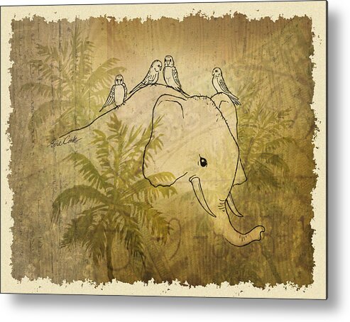 Elephant Metal Print featuring the digital art Good Friends by Evie Cook