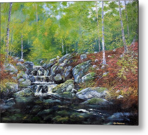 Waterfall Metal Print featuring the painting Grotto by Ken Ahlering