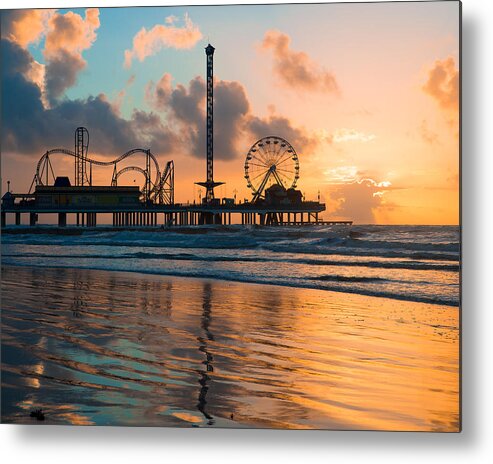 Galveston Metal Print featuring the photograph Gulf of Mexico Sunrise by Ray Devlin