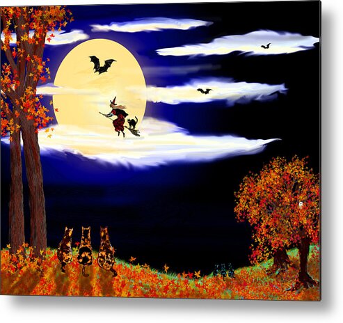 Halloween Metal Print featuring the painting Halloween Night by Michele Avanti