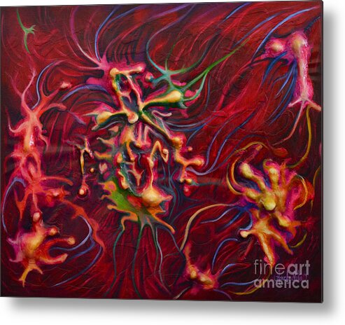 Endorphins Metal Print featuring the painting Happy Endorphins by Ruben Archuleta - Art Gallery