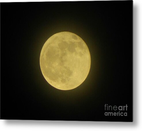 Moon Metal Print featuring the photograph Harvest Moon with Ring by Gallery Of Hope 