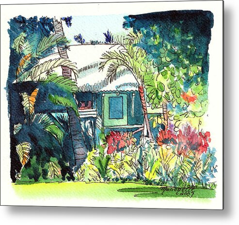 Plantation Cottage Art Metal Print featuring the painting Hawaiian Cottage 3 by Marionette Taboniar