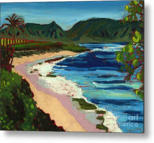 Landscape Metal Print featuring the painting Hawaiian Paradise by Carol DENMARK