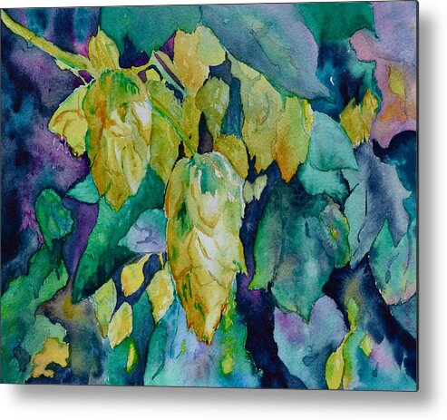 Hops Metal Print featuring the painting Hops by Beverley Harper Tinsley