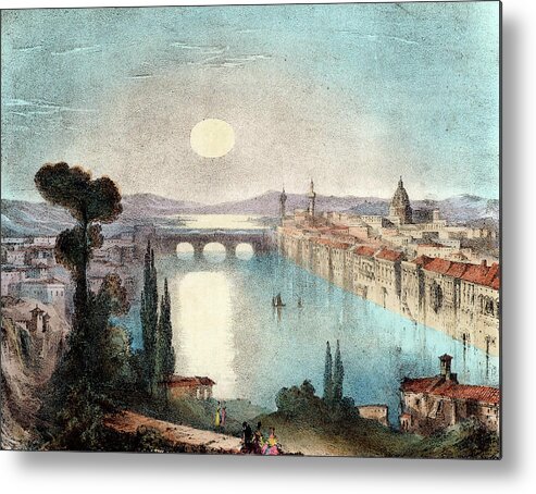 Horizontal Metal Print featuring the photograph Horizontal Moon by Universal History Archive/uig