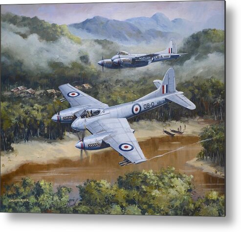 Aviation Art Metal Print featuring the painting Hornet Sting by Colin Parker