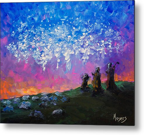 8x10 Metal Print featuring the painting Host of Angels by Mike Moyers