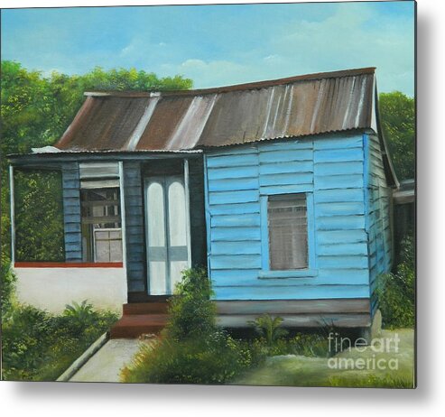 House Metal Print featuring the painting House Portrait  Humble Living by Kenneth Harris