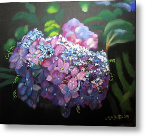 Hydrangeas Metal Print featuring the pastel Hydrangeas by Mike Benton