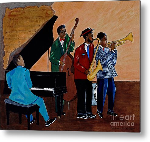 Jazz Metal Print featuring the painting Im Moving On by Barbara McMahon