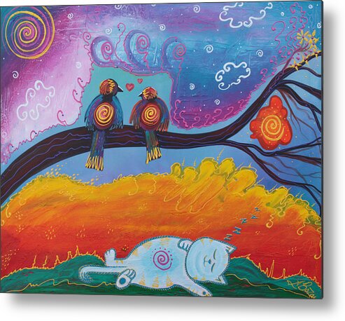 Whimsy Metal Print featuring the painting In Dreams by Laura Barbosa