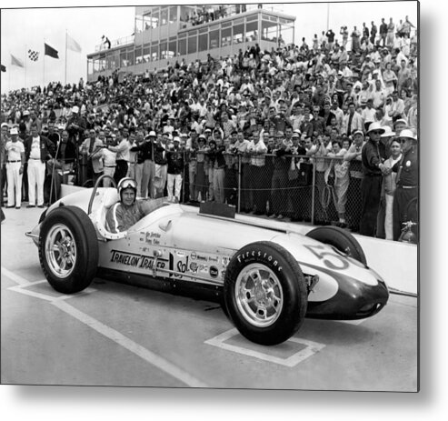 1950s Metal Print featuring the photograph Indy 500 Race Car by Underwood Archives