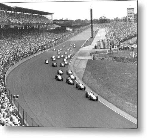 1950's Metal Print featuring the photograph Indy 500 Race Start by Underwood Archives