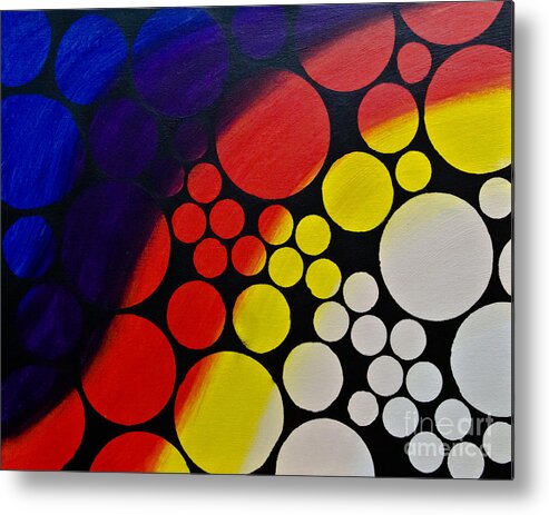 Painting Metal Print featuring the painting Inflating Bubbles by Joel Loftus