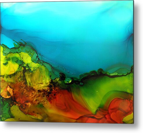 Abstract Landscape Metal Print featuring the painting Ink Landscape # 131 by Sandra Fox