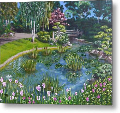 Csulb Metal Print featuring the painting Japanese Garden by Amelie Simmons