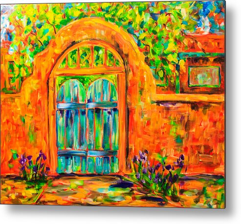 Josephina's Gate Metal Print featuring the painting Josephina's Gate by Sally Quillin