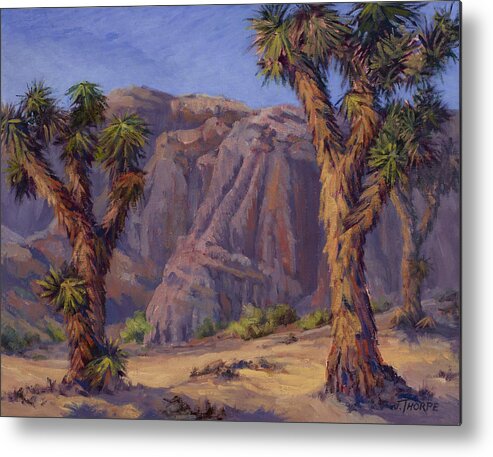 Joshua Trees Metal Print featuring the painting Joshua Trees- Mojave by Jane Thorpe