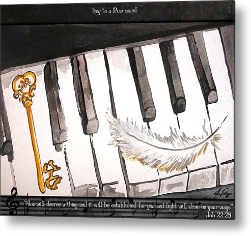 Key To A New Sound Metal Print featuring the painting Key to a New Sound by Jennifer Page