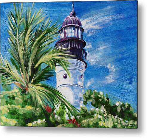 Florida Metal Print featuring the painting Key West Lighthouse by Alan Metzger