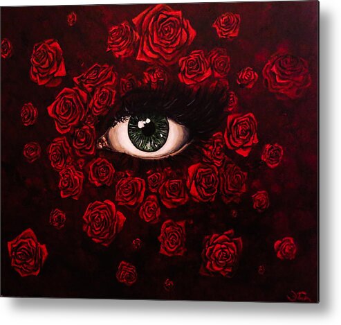 Rose Metal Print featuring the painting La Vie En Rose by Joel Tesch