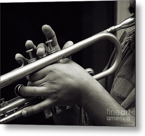 Music Metal Print featuring the photograph Latin Trumpet by Pedro L Gili