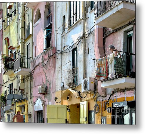 Procida Metal Print featuring the photograph Laundry Day In Procida by Jennie Breeze