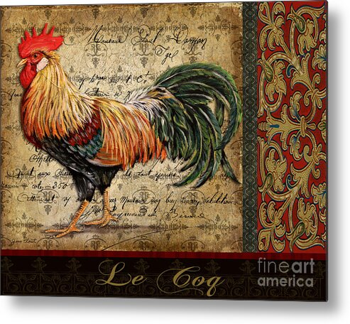  Acrylic Painting Metal Print featuring the painting Le Coq-C by Jean Plout