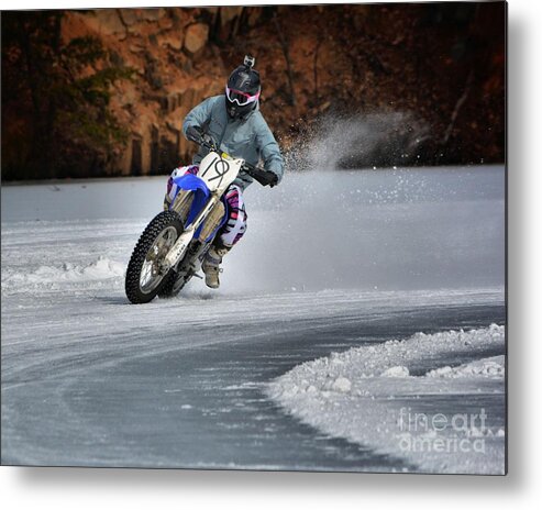 Ice Racing Metal Print featuring the photograph Leader O' Da Pack by Robert McCubbin