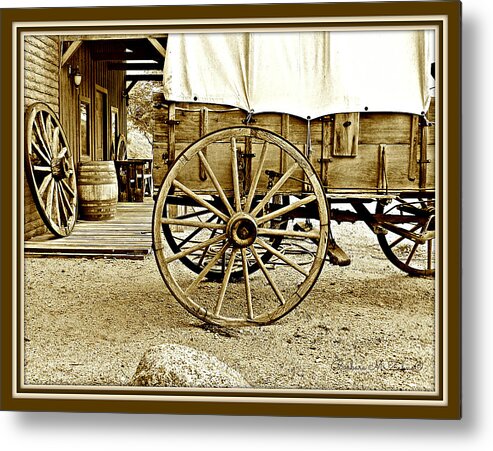 Wagon Metal Print featuring the photograph Let the old Times roll by Barbara Zahno