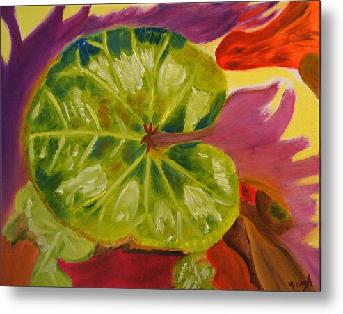 .foliage Metal Print featuring the painting Life's Pleasures by Meryl Goudey