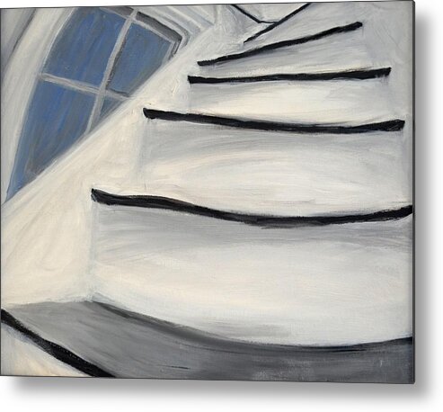 Interior Metal Print featuring the painting Lighthouse staircase by Karen Strangfeld