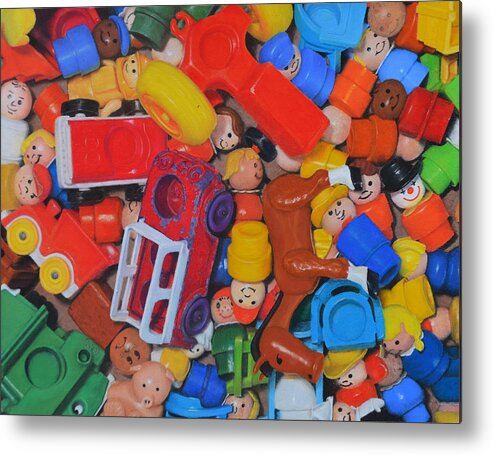 Toy Metal Print featuring the painting Little Peoples by Joanne Grant