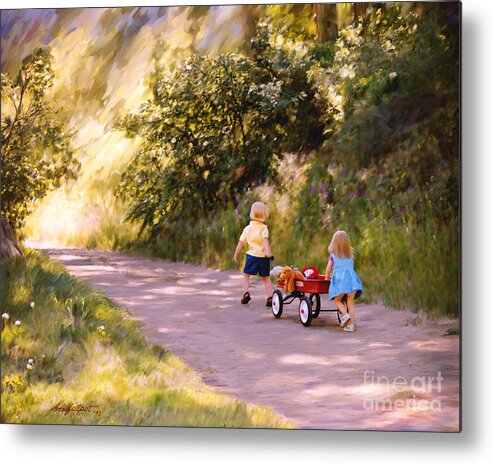  Metal Print featuring the mixed media Little Run aways by Bon and Jim Fillpot