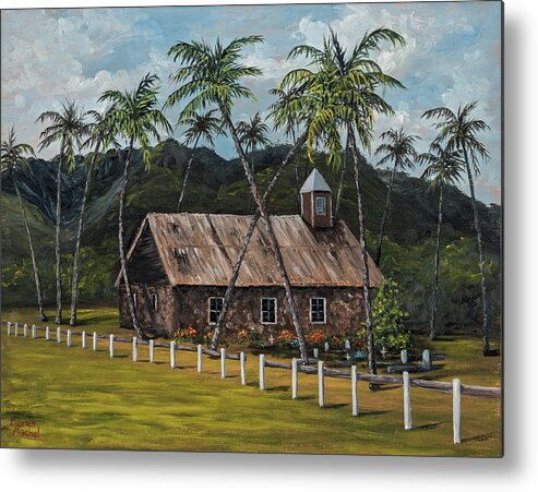 Stone Church Metal Print featuring the painting Little Stone Church by Darice Machel McGuire