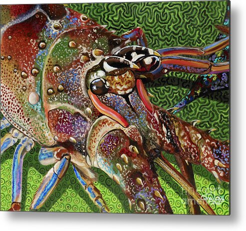 Lobster Metal Print featuring the painting lobster season Re0027 by Carey Chen