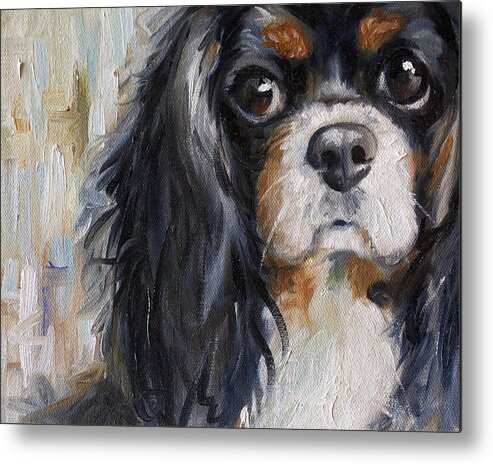 Cavalier King Charles Spaniel Metal Print featuring the painting Love by Mary Sparrow