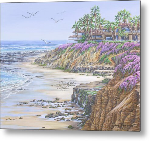 Beach Metal Print featuring the painting Low Tide Solana Beach by Jane Girardot