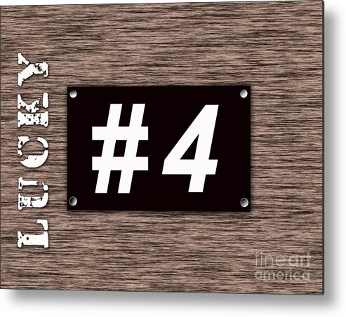 Lucky Number Mixed Media Mixed Media Metal Print featuring the mixed media Lucky Number 4 by Marvin Blaine