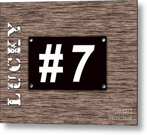  Lucky Number Mixed Media Mixed Media Metal Print featuring the mixed media Lucky Number 7 by Marvin Blaine