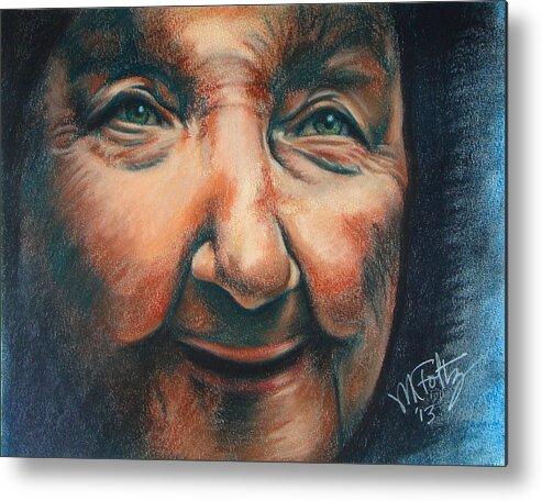 Portrait Metal Print featuring the painting Mae by Michael Foltz