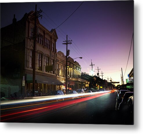 Long Metal Print featuring the photograph Magazine Street Sunset in Uptown NOLA by Ray Devlin