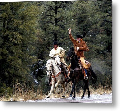 Western Metal Print featuring the photograph Mail Handoff by Matalyn Gardner