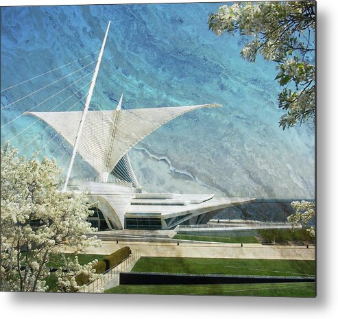 Mam Metal Print featuring the digital art MAM with Trees and Marble by Anita Burgermeister