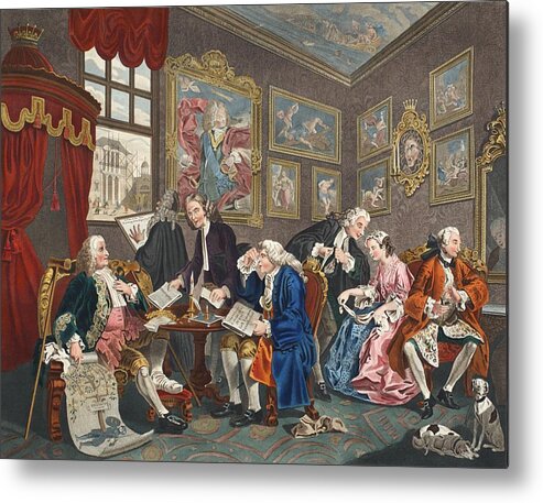 Family Tree Metal Print featuring the drawing Marriage A La Mode, Plate I, The by William Hogarth