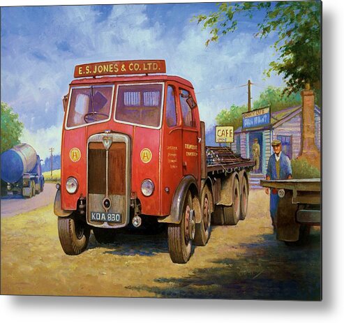 Painting For Sale Metal Print featuring the painting Maudslay Meritor by Mike Jeffries