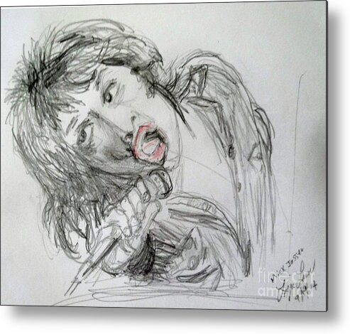 Celebrity Metal Print featuring the drawing Mick Jagger by Lyric Lucas