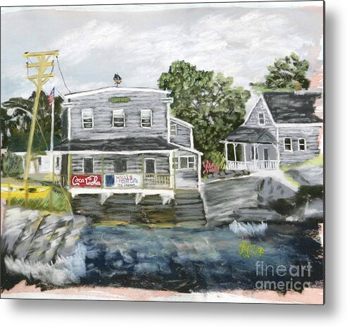 Millie's Metal Print featuring the pastel Millie's Cafe by Francois Lamothe