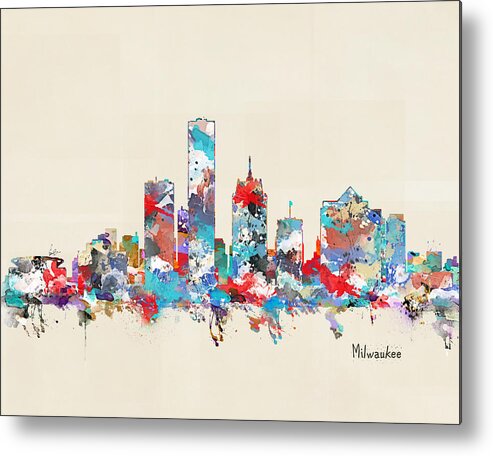 Milwaukee Wisconsin Metal Print featuring the painting Milwaukee Wisconsin by Bri Buckley